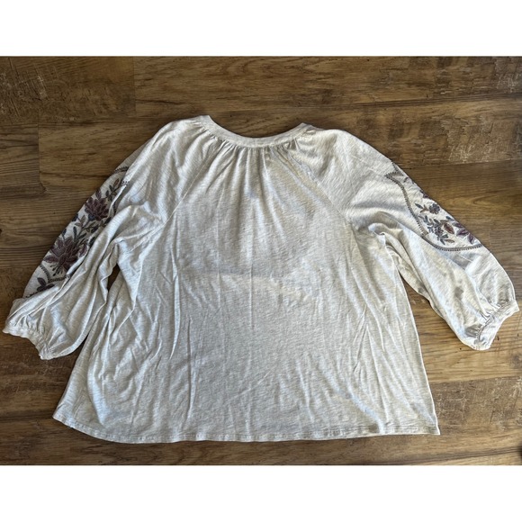 J. Jill Feminine Floral Embroidered Blouse Size 2X Plus 3/4 Sleeves boxy - Picture 8 of 10